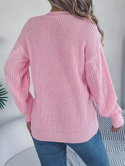 Stacey B's Cable-Knit Long Sleeve Cardigan