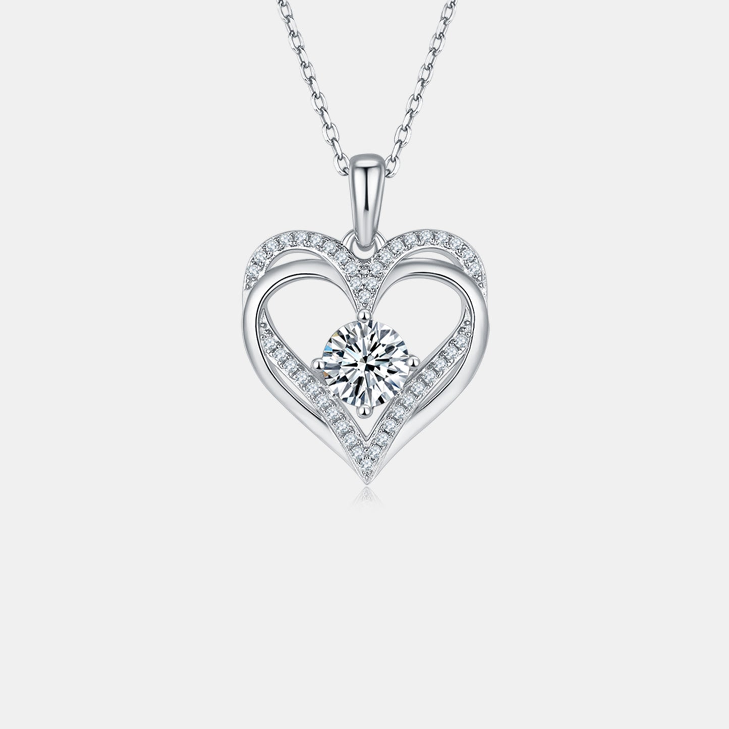 Stacey B's 1.2 Carat Moissanite 925 Sterling Silver Heart Necklace