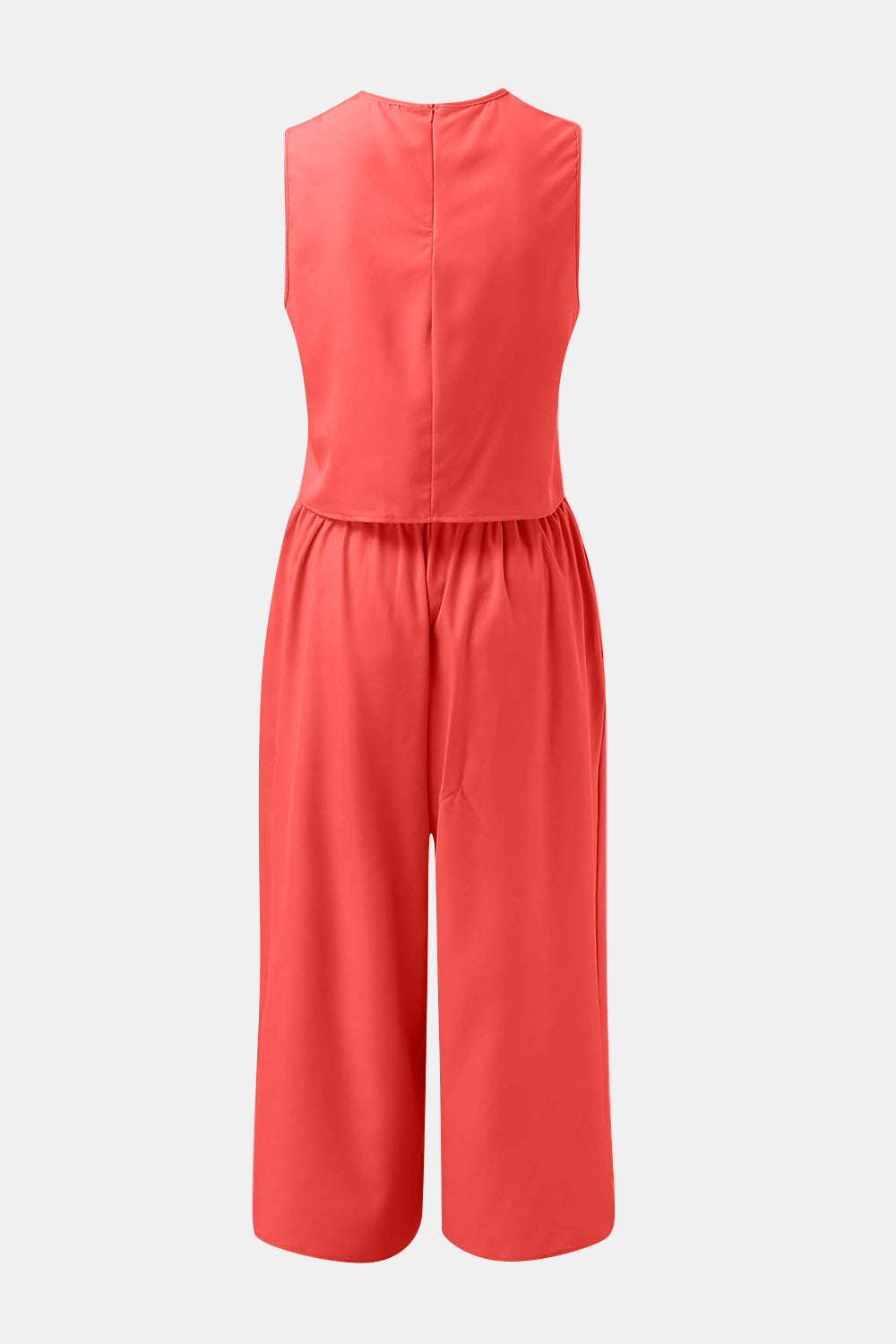 Stacey B's Round Neck Top and Wide Leg Pants Set