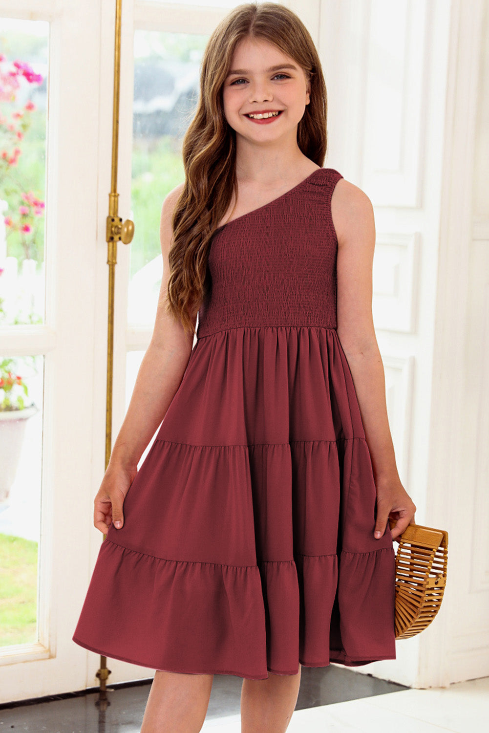 Stacey B's One-Shoulder Sleeveless Tiered Dress