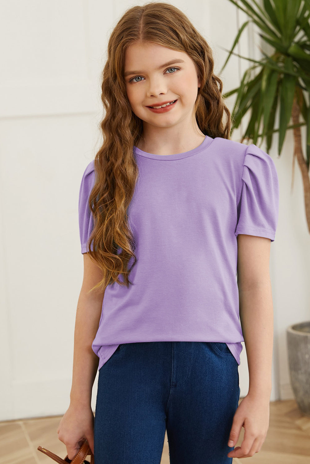 Stacey B's Round Neck Puff Sleeve T-Shirt