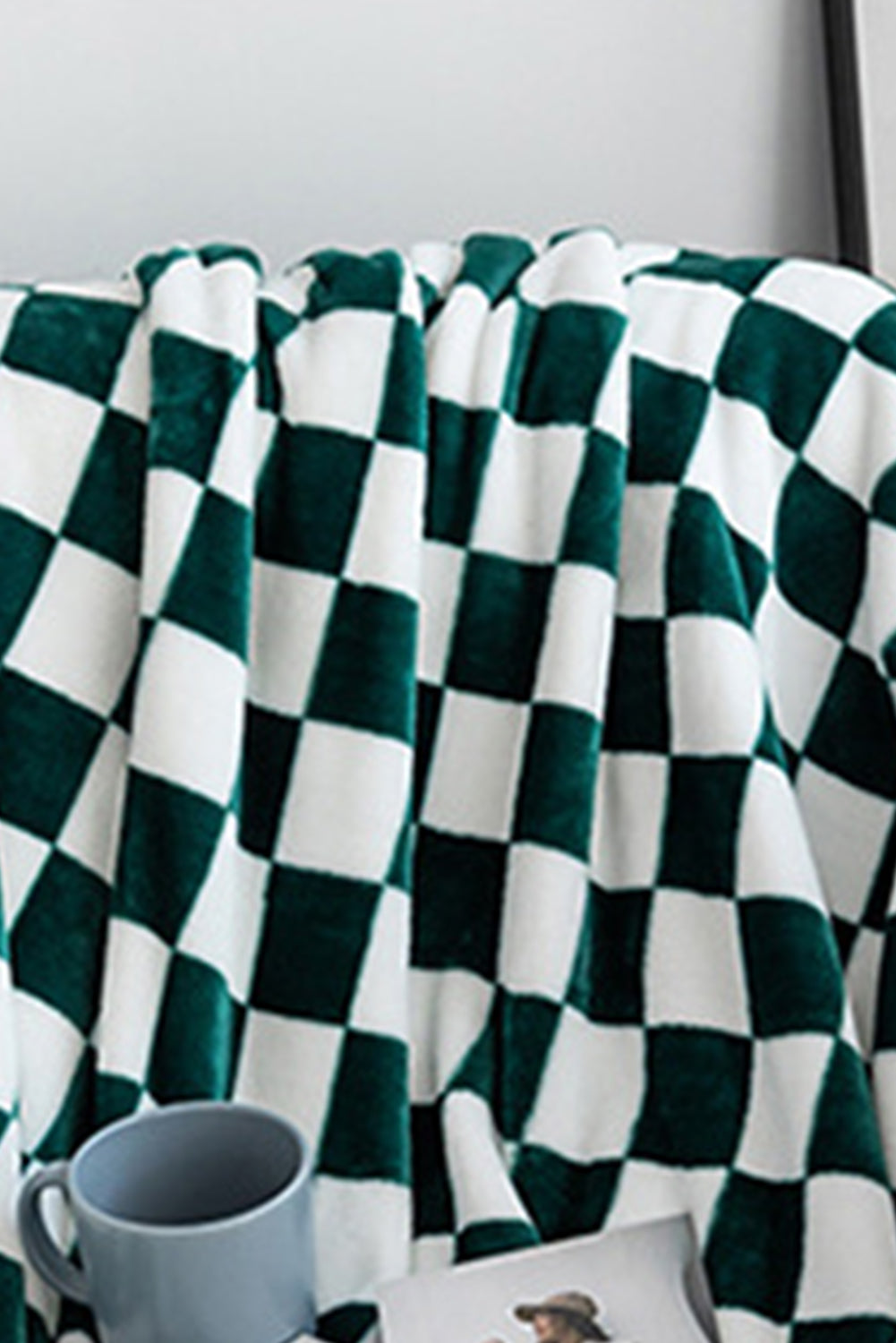 Stacey B's Black Checkerboard Printed Soft Throw Blanket