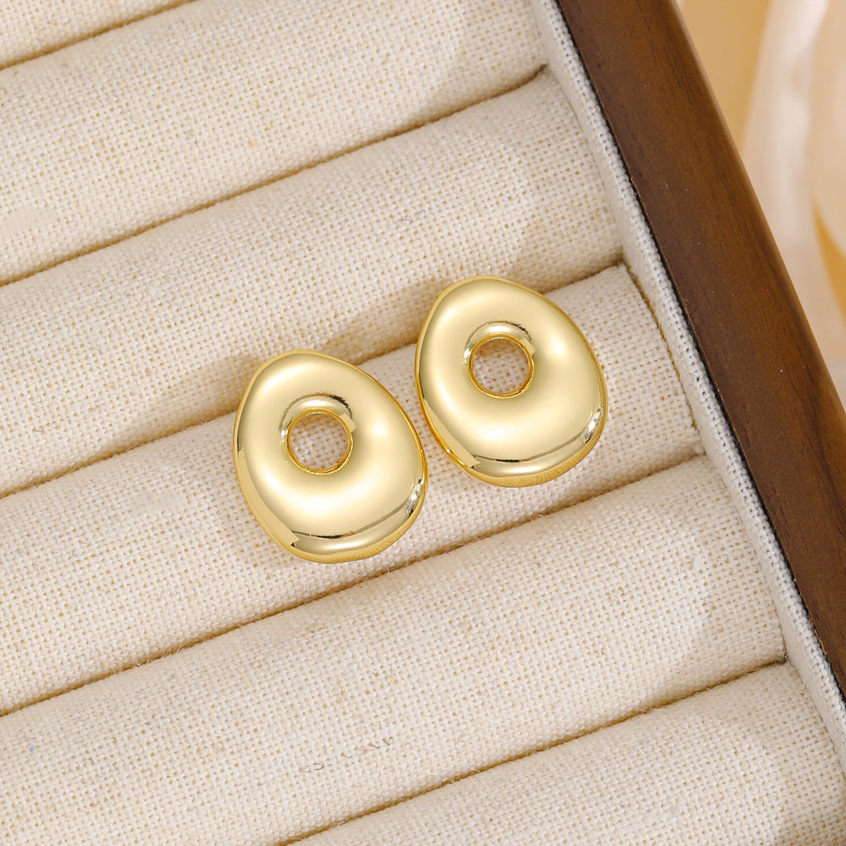 Stacey B's 18K Gold-Plated Bubble Letter Stud Earrings