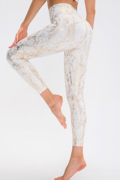 Stacey B's Animal Print Slim Fit Wide Waistband Long Sports Pants