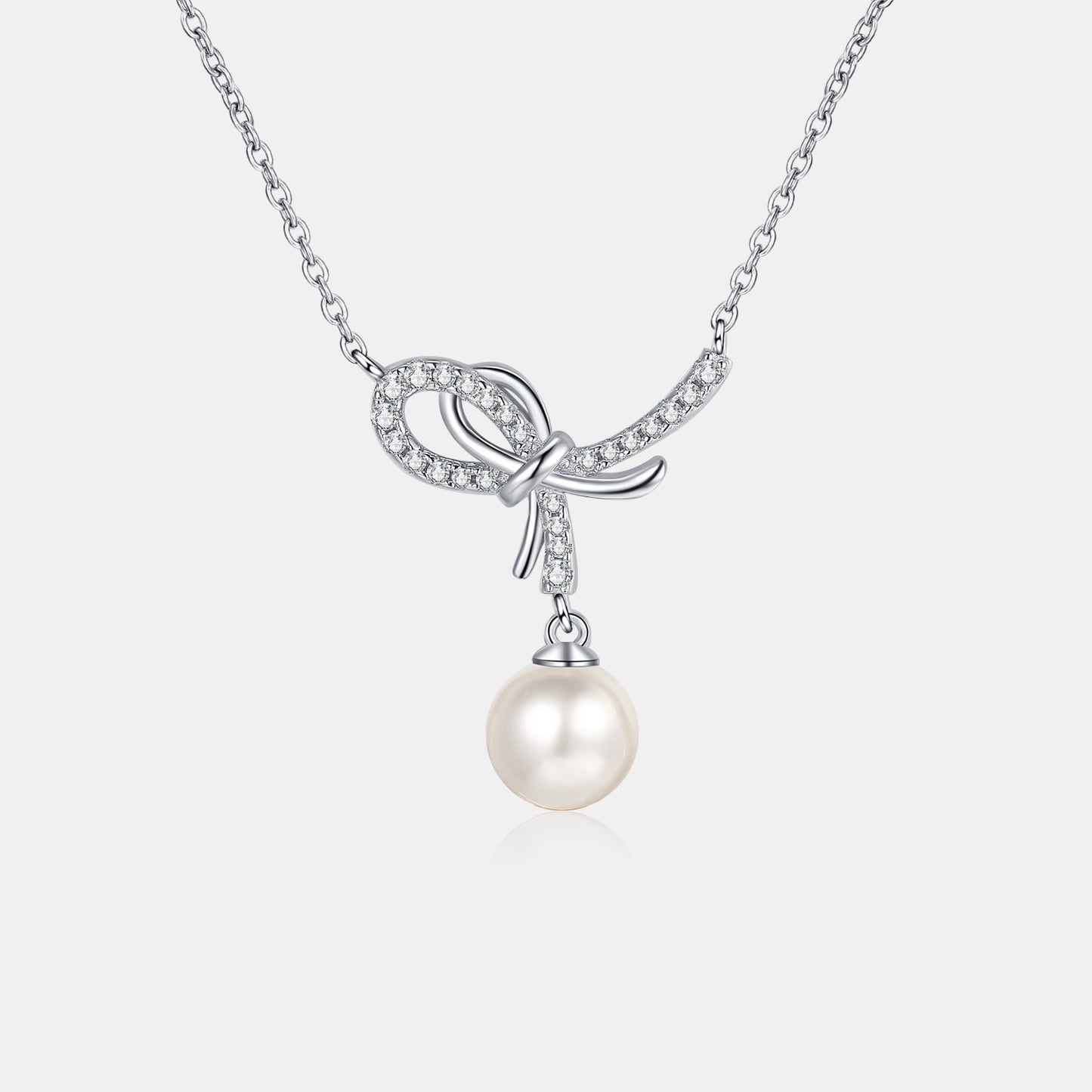 Stacey B's Natural Pearl Pendant Moissanite 925 Sterling Silver Necklace