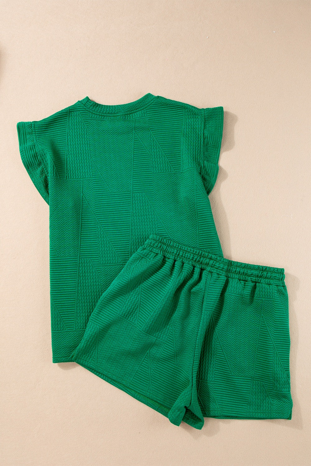 Stacey B's Round Neck Top and Drawstring Shorts Set