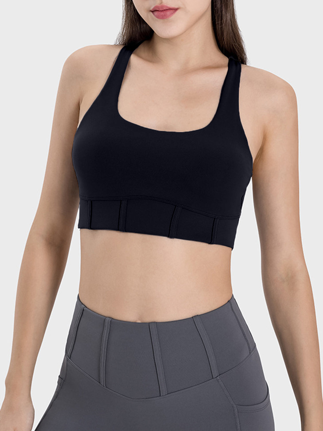 Stacey B's Square Neck Wide Strap Active Tank