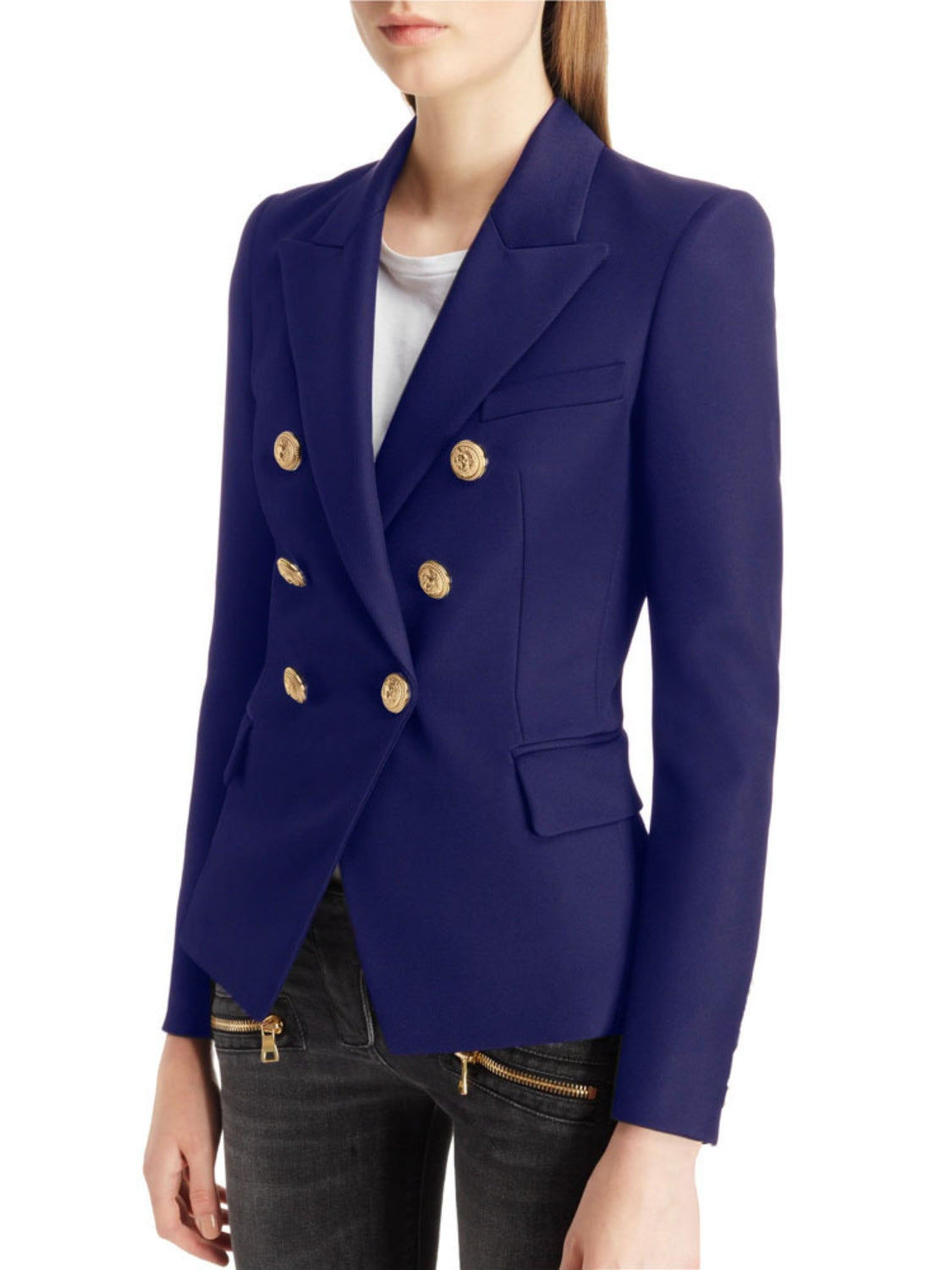 Stacey B's Lapel Collar Long Sleeve Blazer