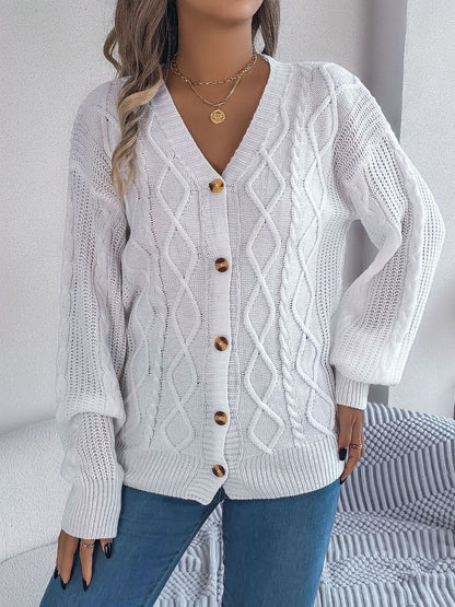 Stacey B's Cable-Knit Long Sleeve Cardigan