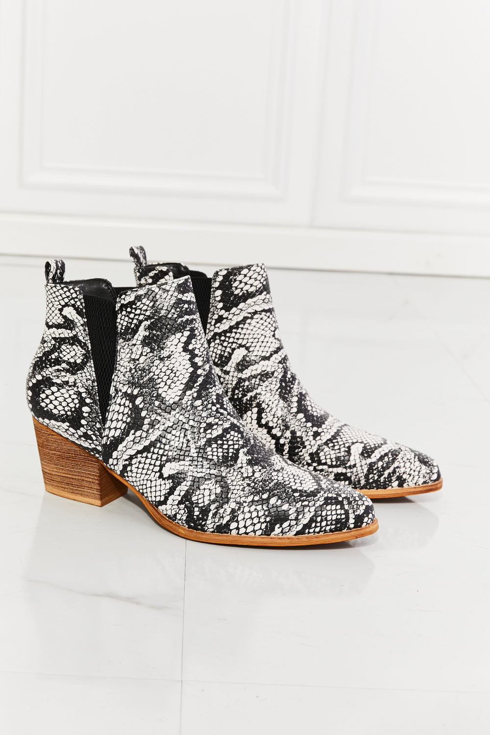 Stacey B's Back At It Point Toe Bootie in Snakeskin