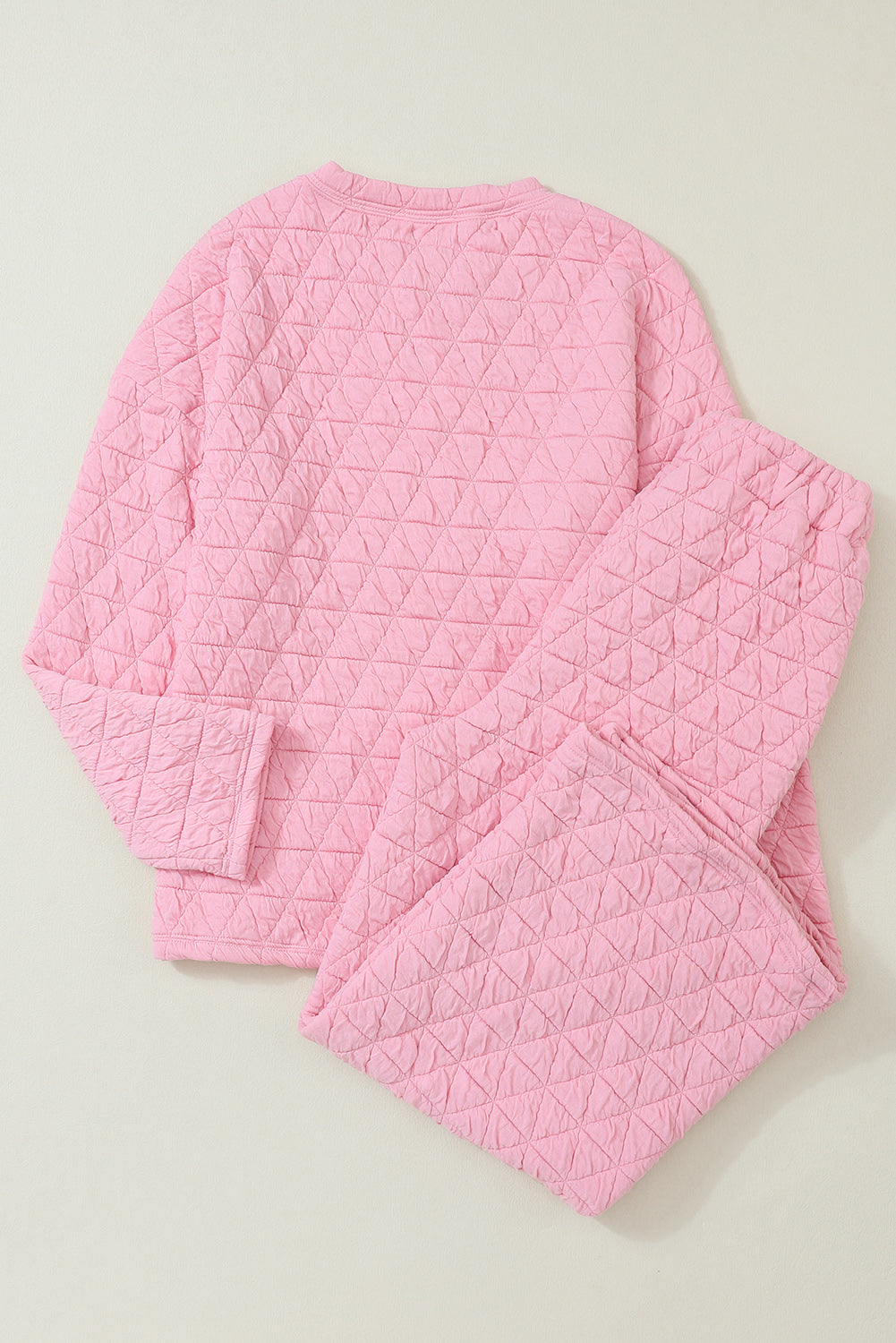 Stacey B's Pink Solid Quilted Pullover and Pants Outfit