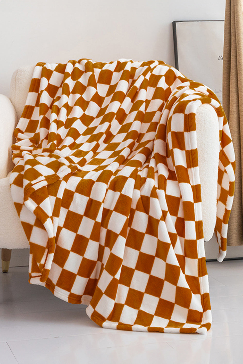 Stacey B's Black Checkerboard Printed Soft Throw Blanket