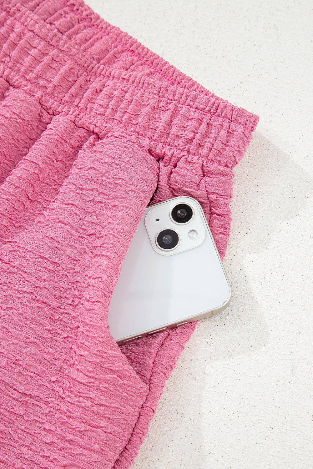 Stacey B's Orange Textured V Neck T Shirt and Shorts Set