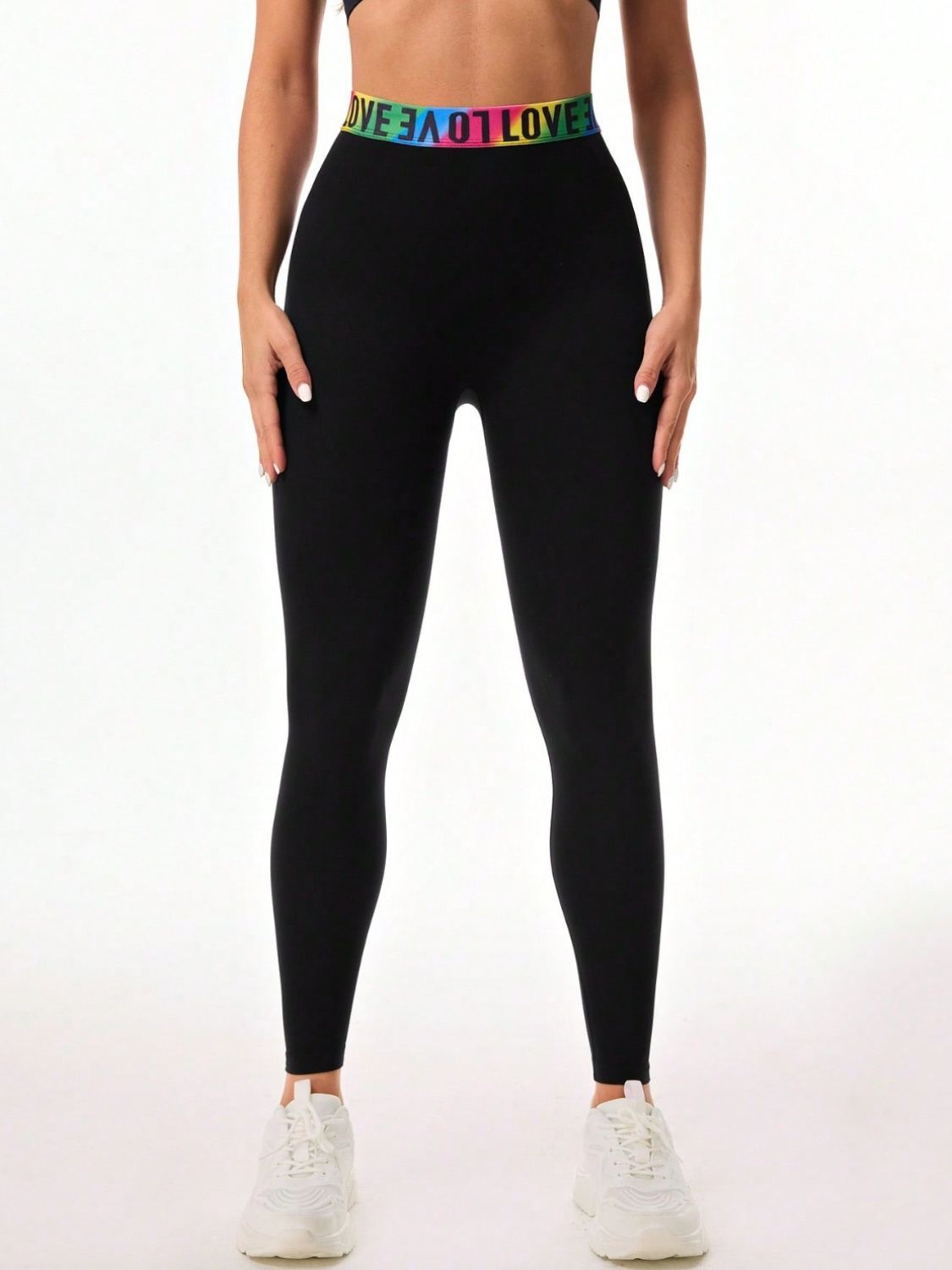 Stacey B's Letter Printed High Waist Active Leggings