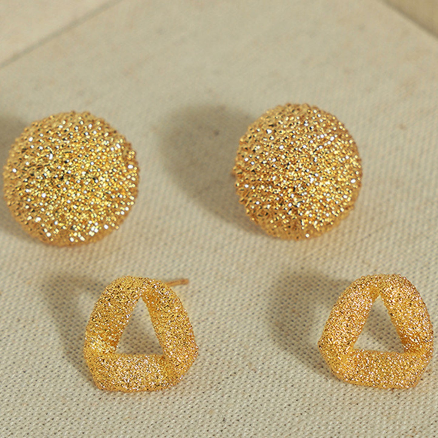 Stacey B's Gold-Plated Geometric Stud Earrings