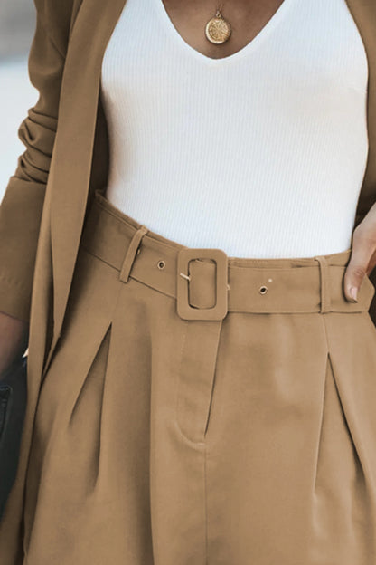 Stacey B's Longline Blazer and Shorts Set with Pockets