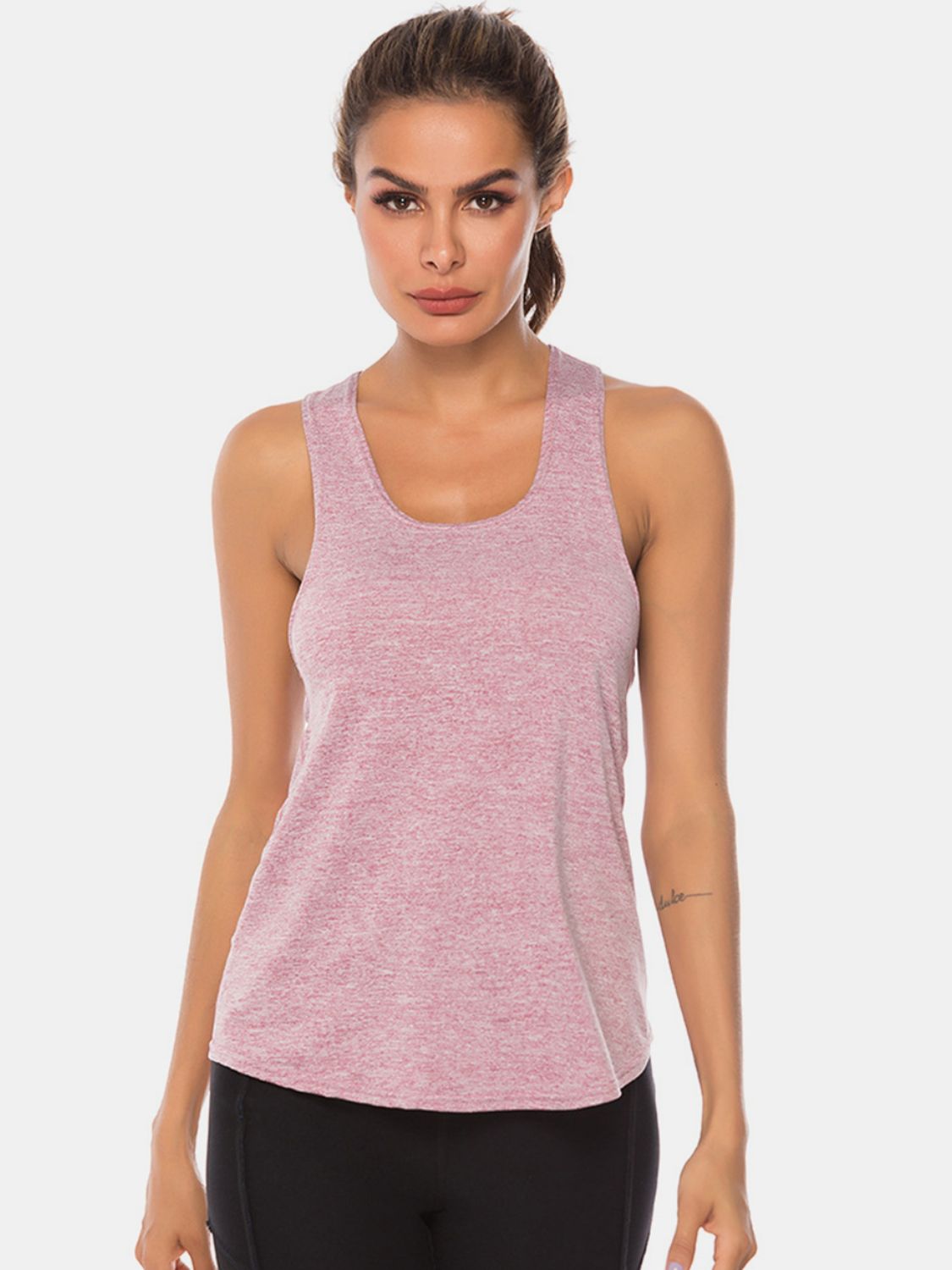 Stacey B's Full Size Scoop Neck Wide Strap Active Tank