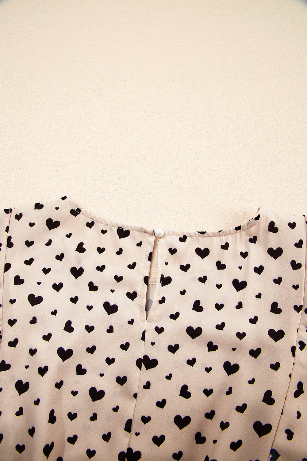 Stacey B's Khaki Heart Printed Flutter Sleeve Cinched Waist Tiered Ruffle Mini Dress