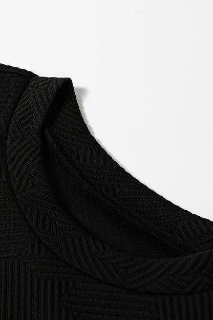 Stacey B's Black Textured Puff Sleeve Top and Pants Set