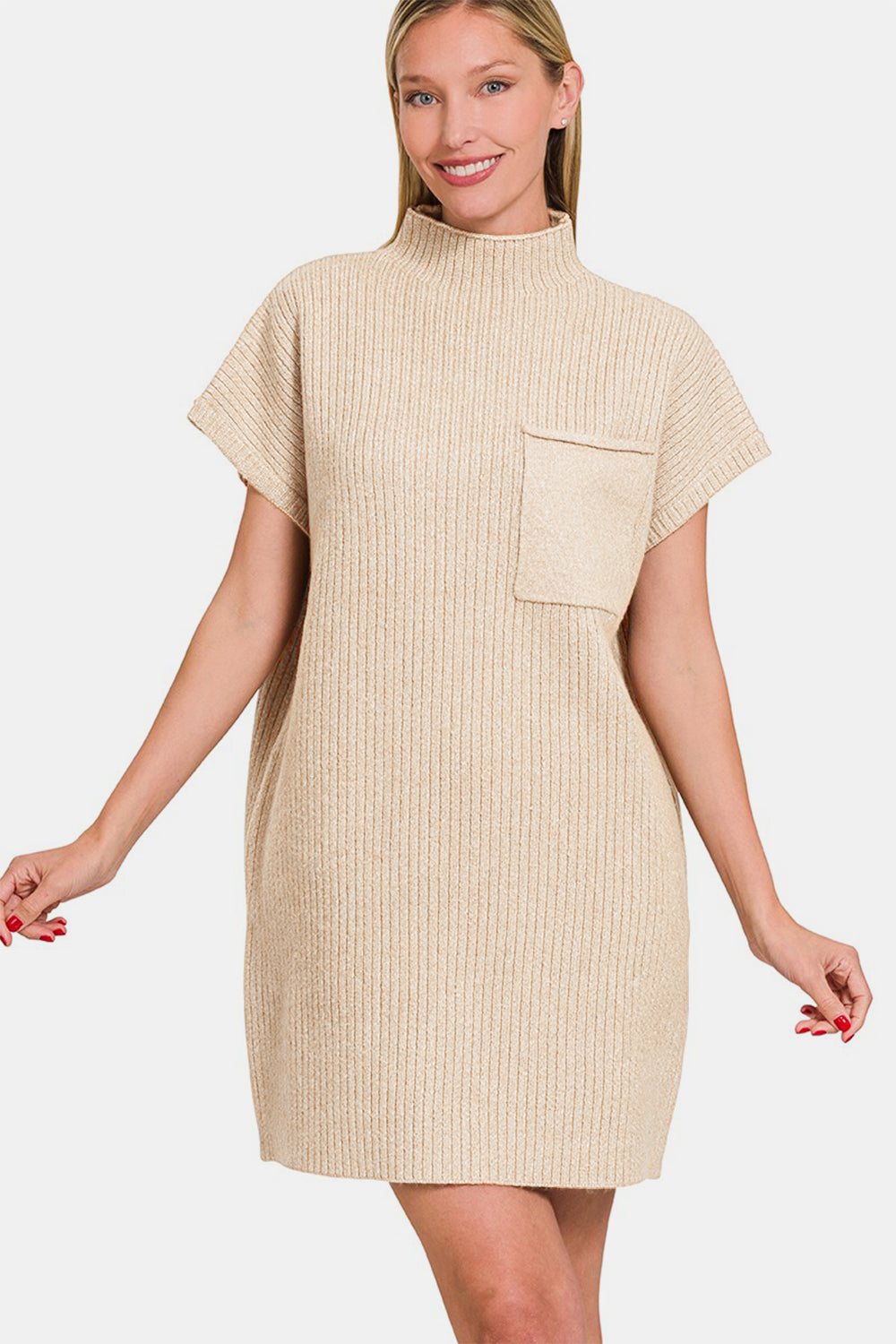 Stacey B's Zenana Short Sleeve Sweater Mini Dress