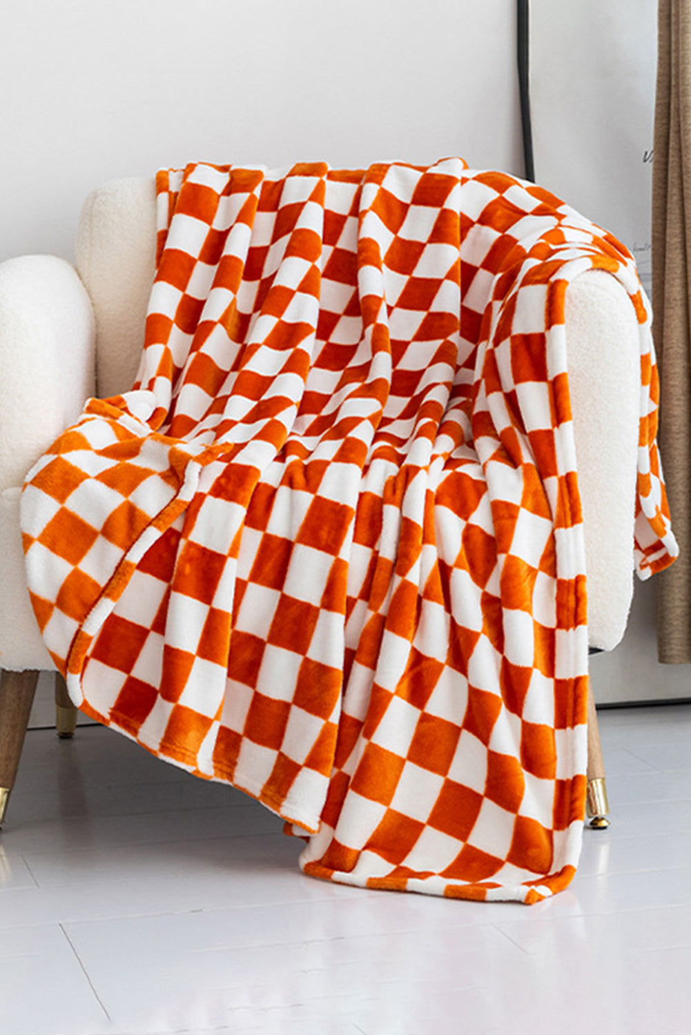 Stacey B's Black Checkerboard Printed Soft Throw Blanket