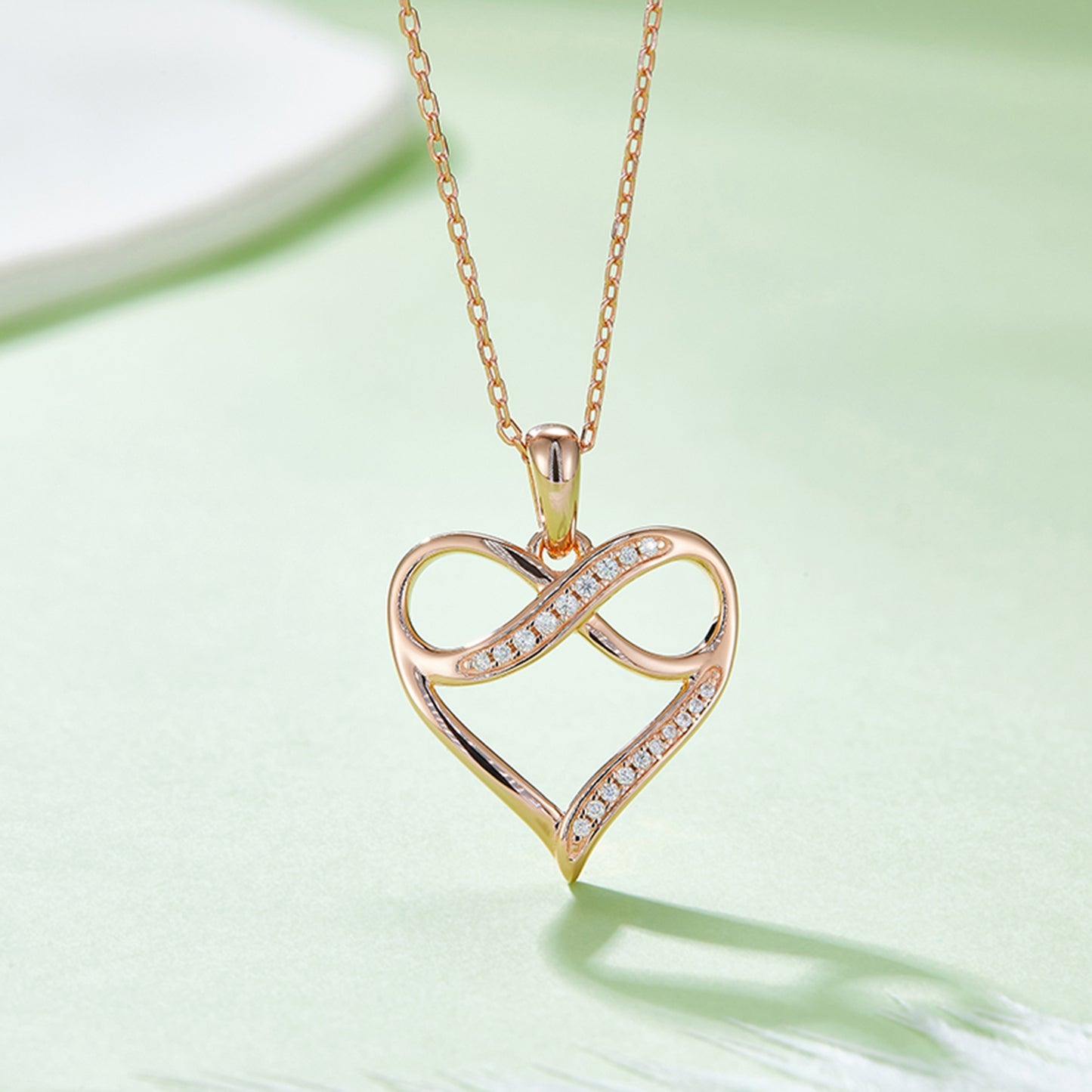 Stacey B's Moissanite 925 Sterling Silver Heart Necklace