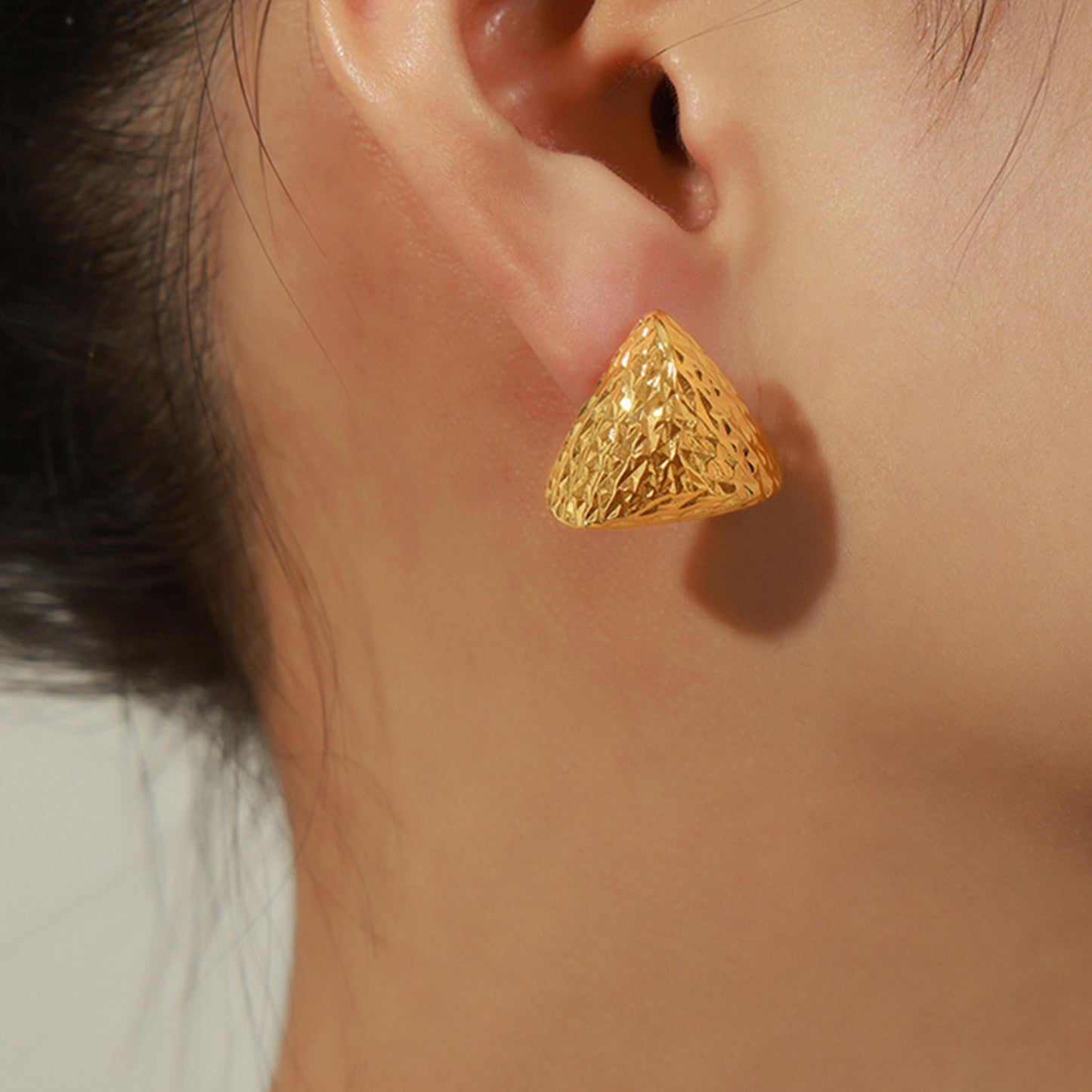 Stacey B's Gold-Plated Geometric Stud Earrings