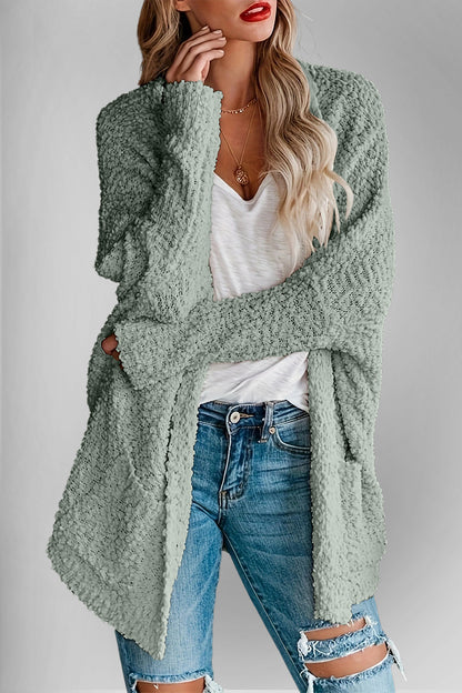 Stacey B's 6Double Take Pocketed Open Front Long Sleeve Cardigan