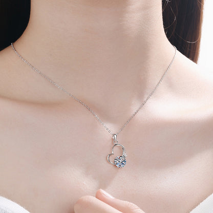 Stacey B's 2 Carat Moissanite Heart 925 Sterling Silver Necklace