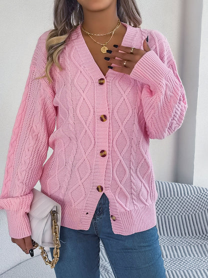 Stacey B's Cable-Knit Long Sleeve Cardigan