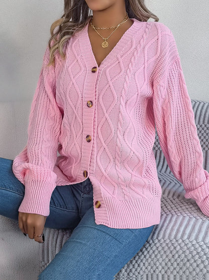 Stacey B's Cable-Knit Long Sleeve Cardigan