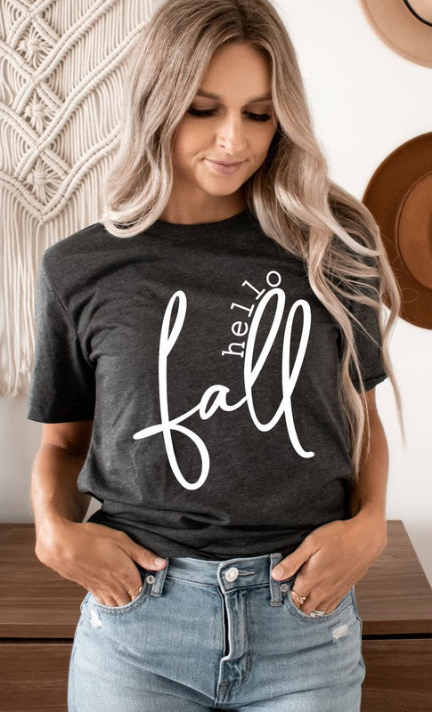 Stacey B's Hello Fall Plus Size  Graphic Tee