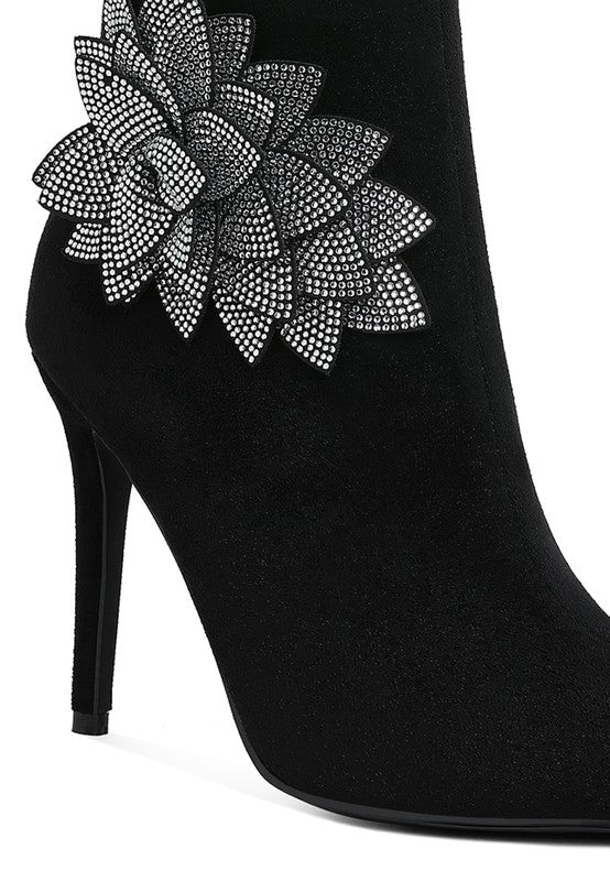 Stacey B's Yarrow Rhinestones Petal Detail Boots