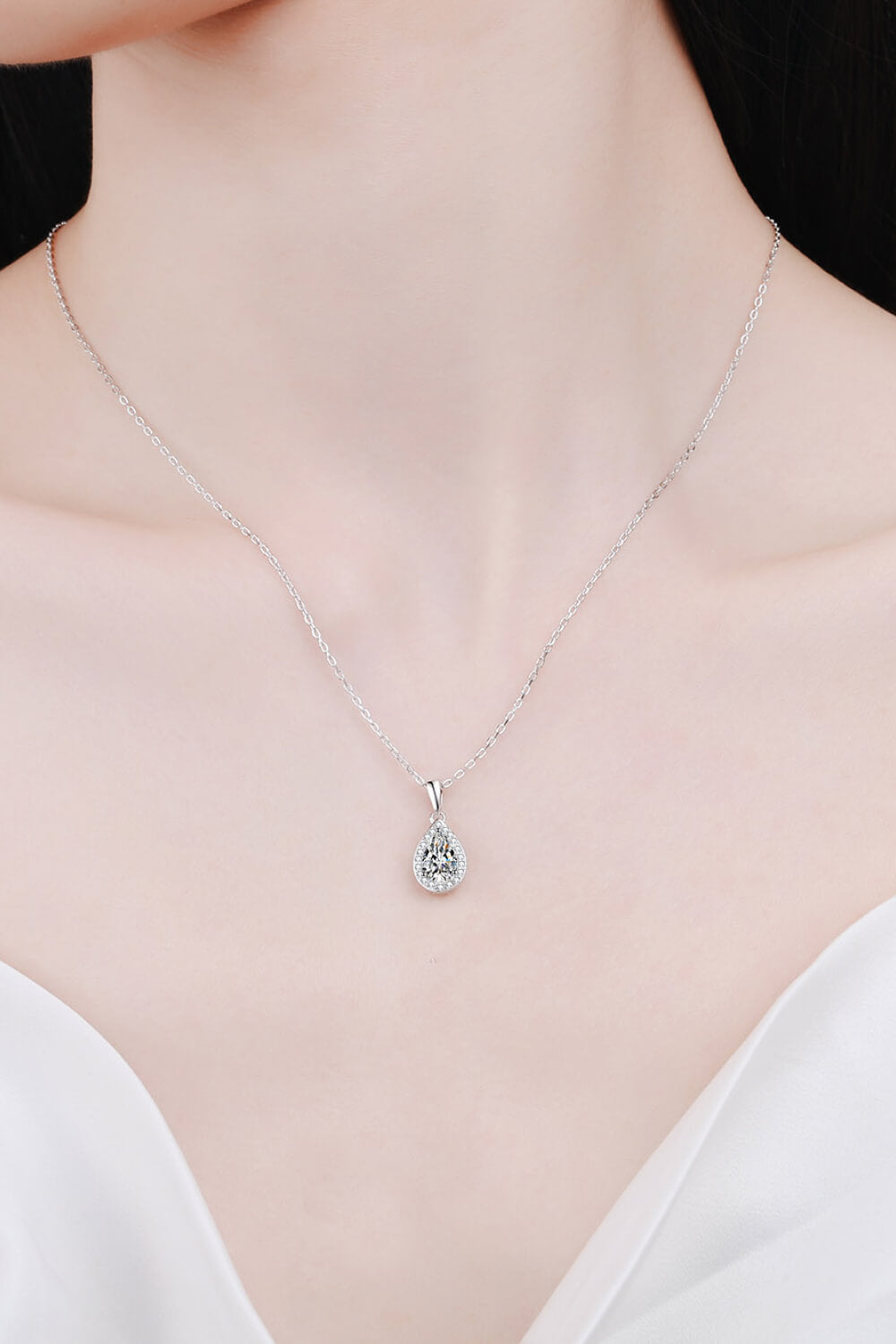 Stacey B's Moissanite Teardrop Pendant Necklace