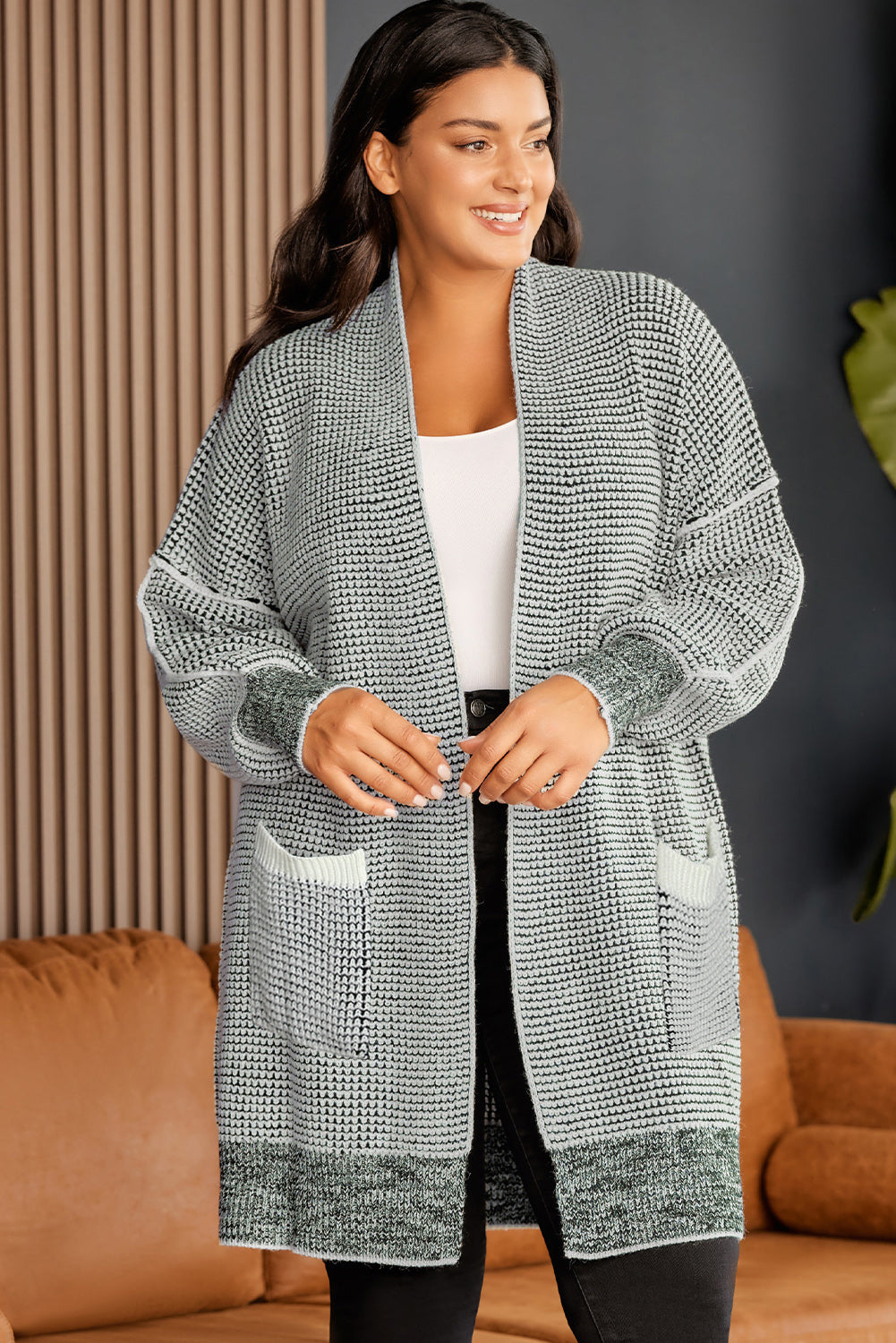 Stacey B's  Open Front Longline Cardigan