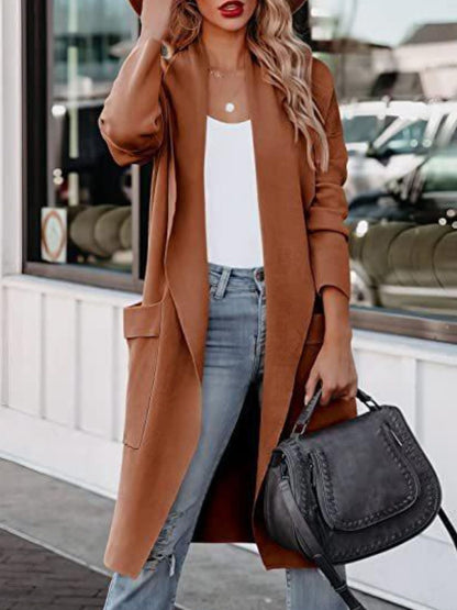 Stacey B's Open Front Dropped Shoulder Outerwear