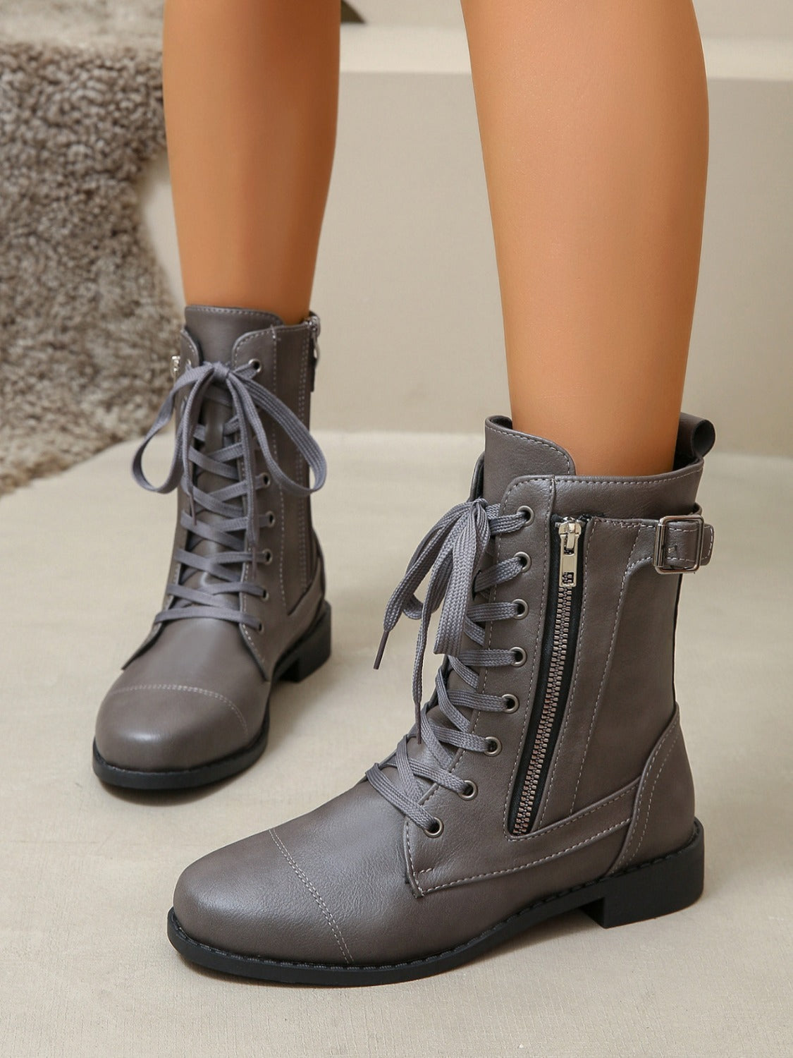 Stacey B's Leather Lace-Up Boots