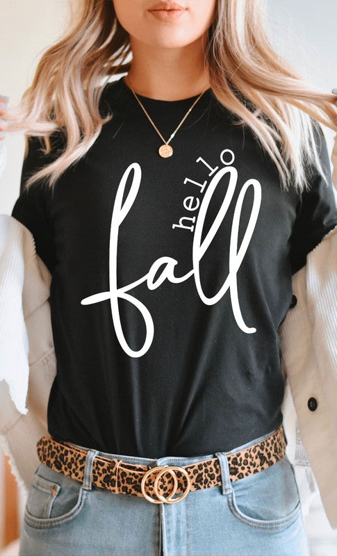 Stacey B's Hello Fall Plus Size  Graphic Tee