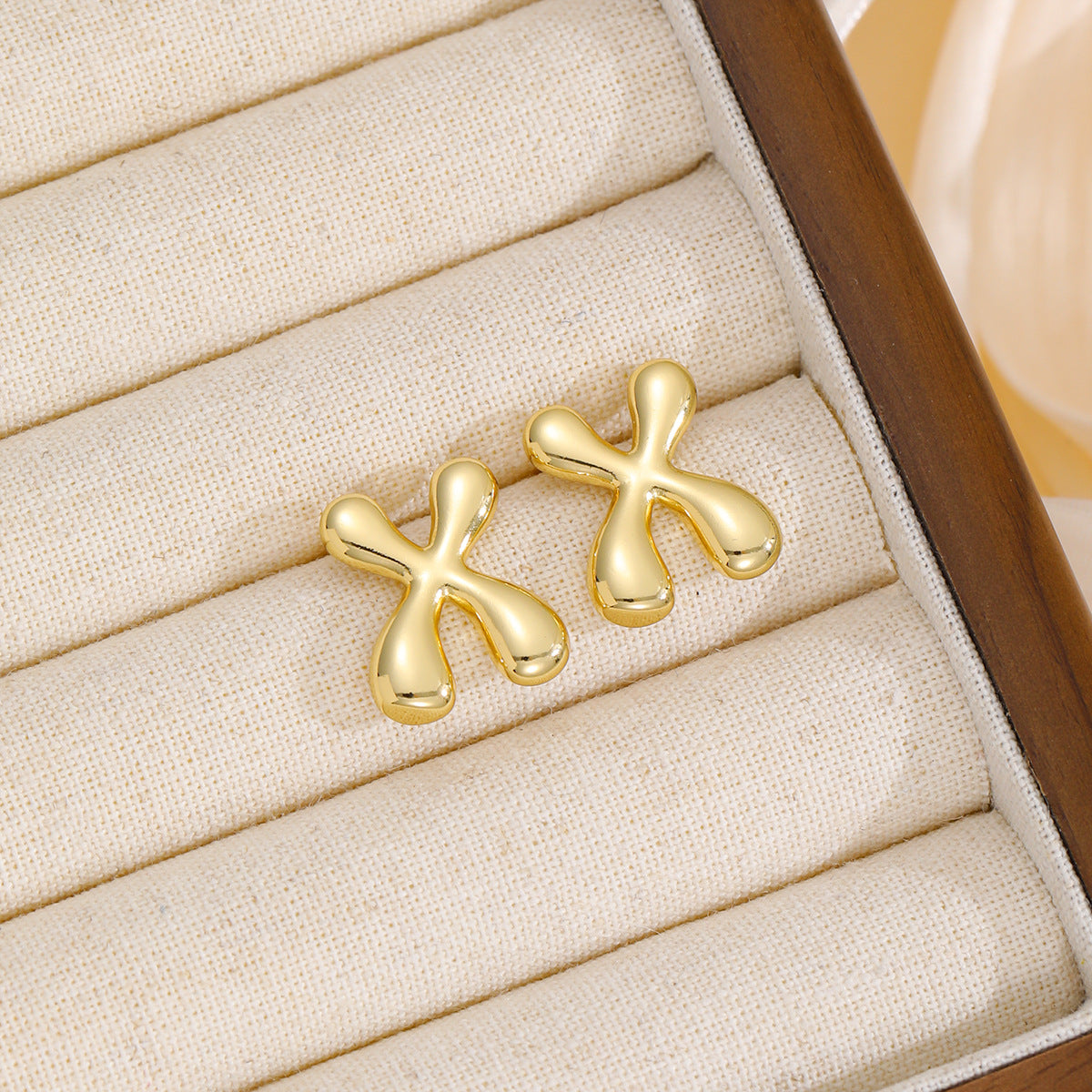 Stacey B's 18K Gold-Plated Bubble Letter Stud Earrings