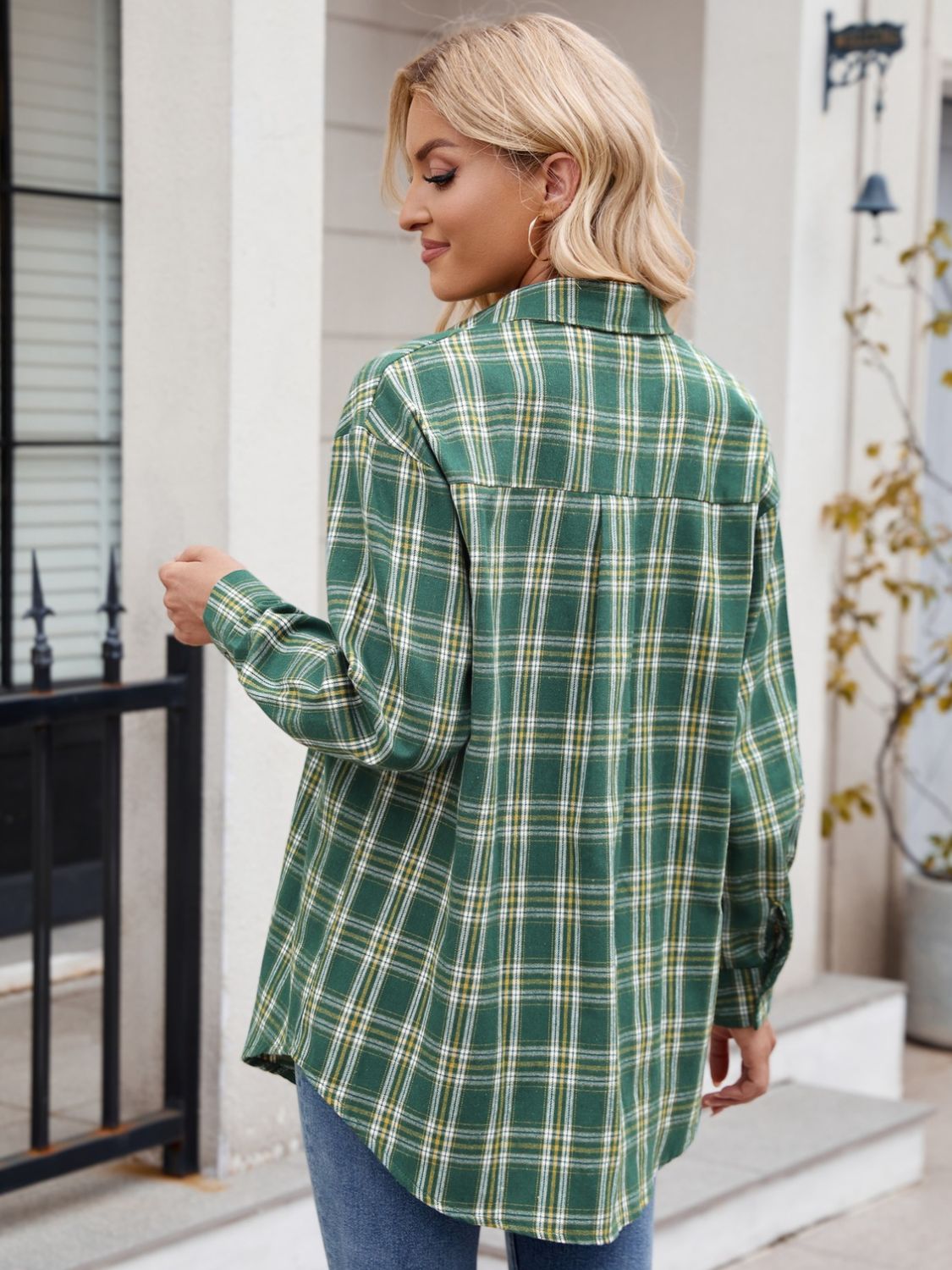 Stacey B's Mandy Plaid Button Up Long Sleeve Shirt