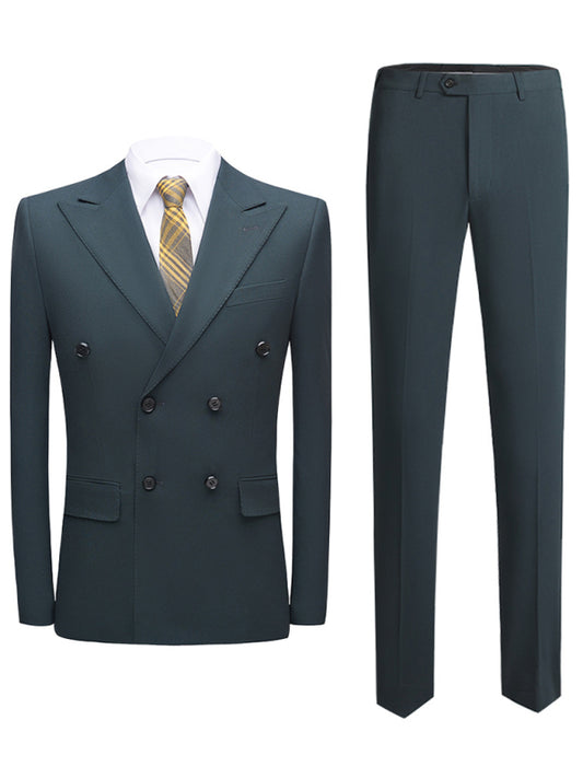 Stacey B's Men's Business Double-Breasted Woven Blazer Set