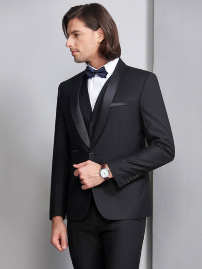 Stacey B's Men's Elegant Lapel Collar Knit Business Suit