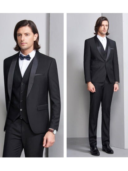 Stacey B's Men's Elegant Lapel Collar Knit Business Suit
