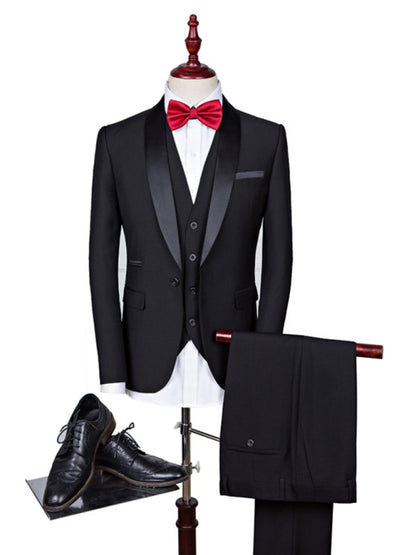 Stacey B's Men's Elegant Lapel Collar Knit Business Suit