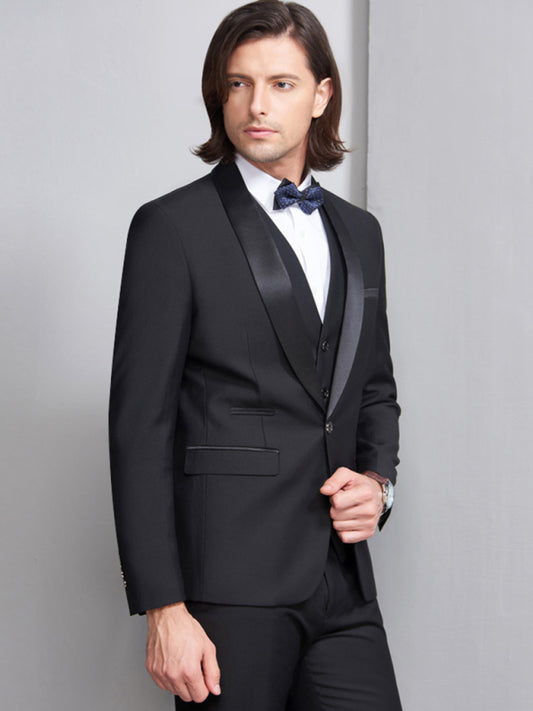 Stacey B's Men's Elegant Lapel Collar Knit Business Suit