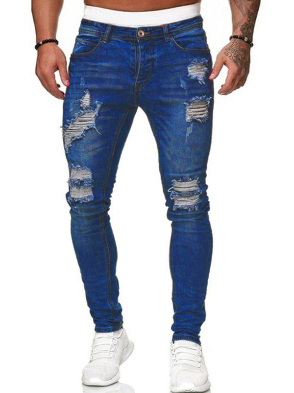 Stacey B's Men's Fashion Ripped Slim Skinny Jeans