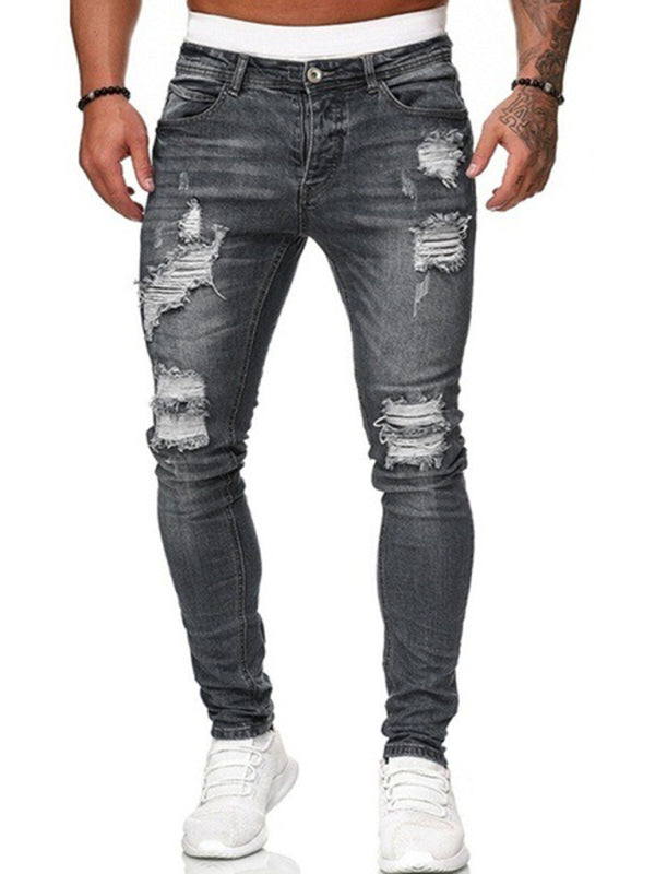 Stacey B's Men's Fashion Ripped Slim Skinny Jeans