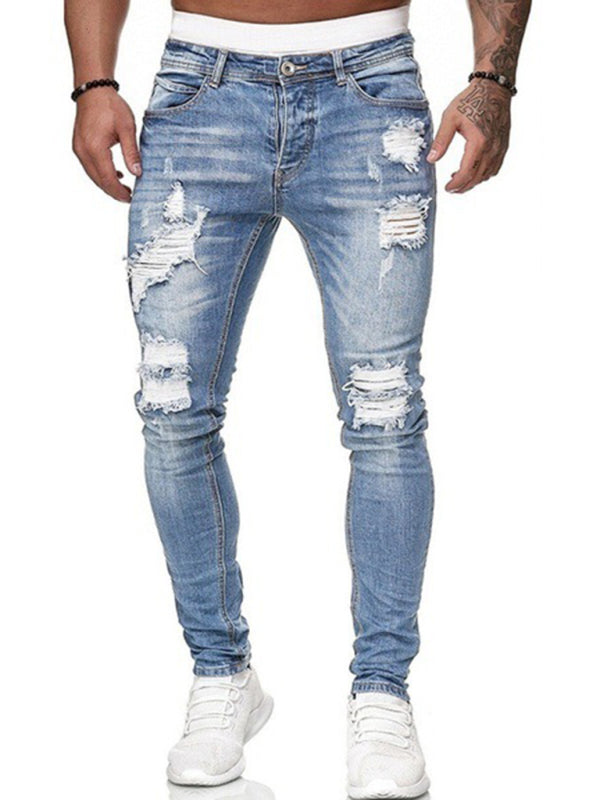 Stacey B's Men's Fashion Ripped Slim Skinny Jeans