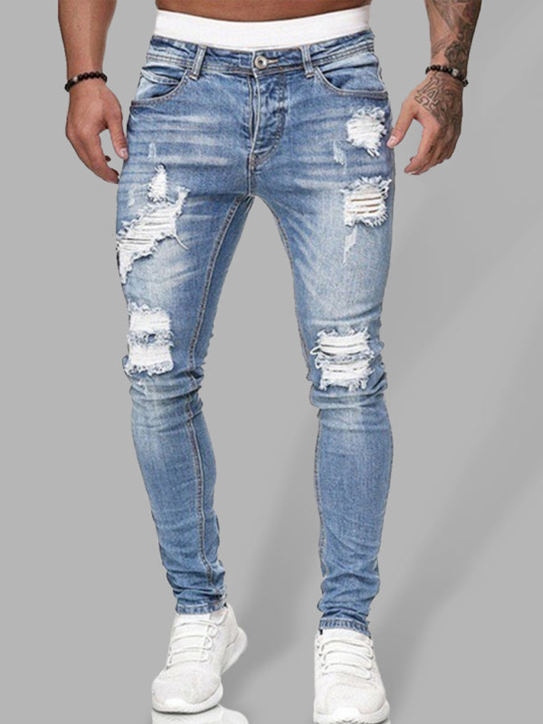 Stacey B's Men's Fashion Ripped Slim Skinny Jeans