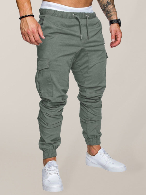 Stacey B's Men's Solid Color Casual Tether Elastic Sports Baggies Men's Trousers